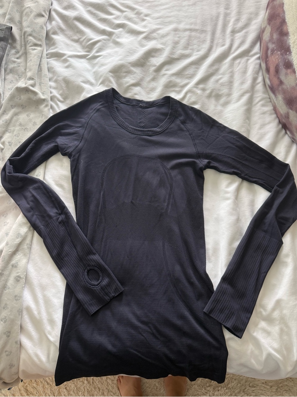 lululemon athletica navy Long Sleeve Seamless Crew Top